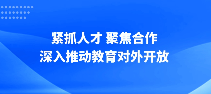 紧抓人才，聚焦合作，深入推动教育对外开放